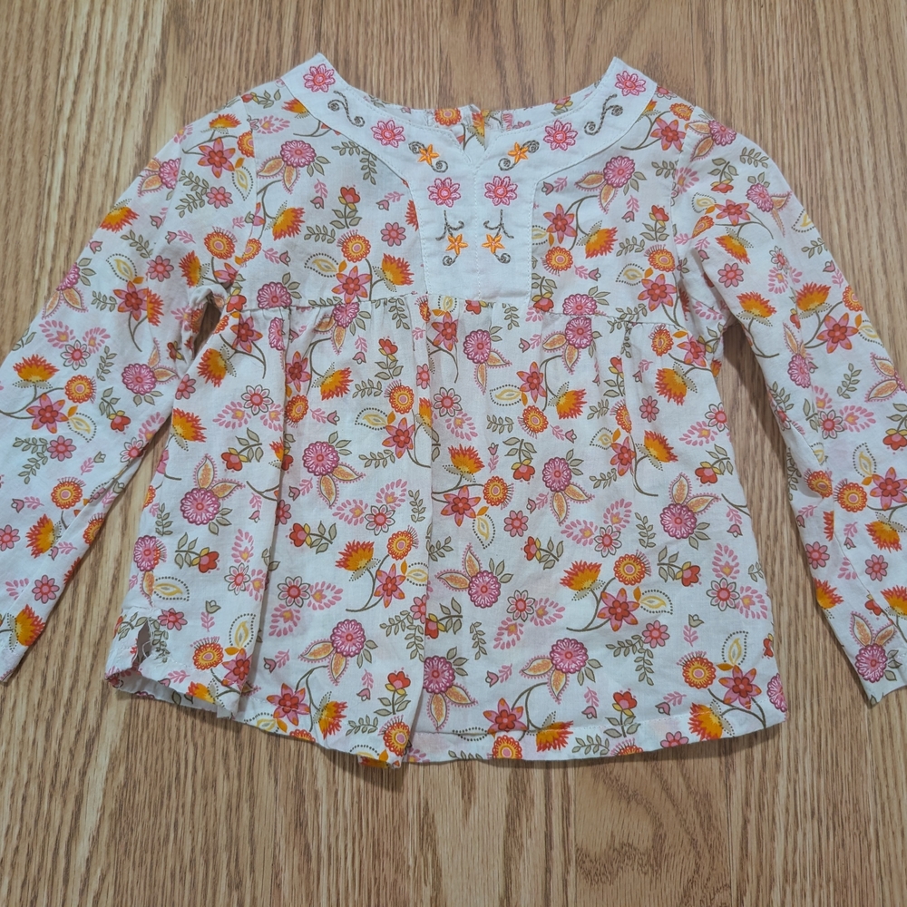 Vintage Disney Toddler Girl Floral Long-Sleeve Top 24 Months